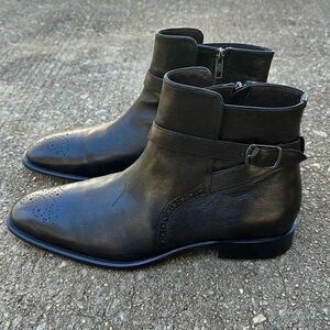 J&M 1850 Maxwell Buckle Zip Boot Leather Black Men’s Size 10.5 M